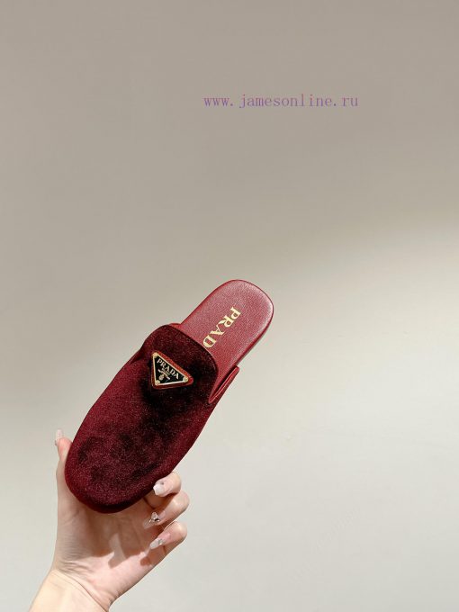 ️  Prada Velvet Flat Shoes Top of the line Many internet celebrities Injection molded triangqbz0rtx4 - Image 6