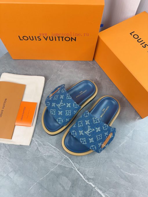 LV Lv brand L Home 2023 popular embossed logo embossed cool slippers. This Pool Pillow Comfosbnxf2gw - Image 10