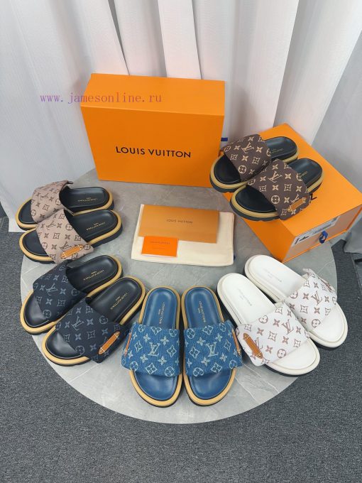 LV Lv brand L Home 2023 popular embossed logo embossed cool slippers. This Pool Pillow Comfonkib7nn9 - Image 2