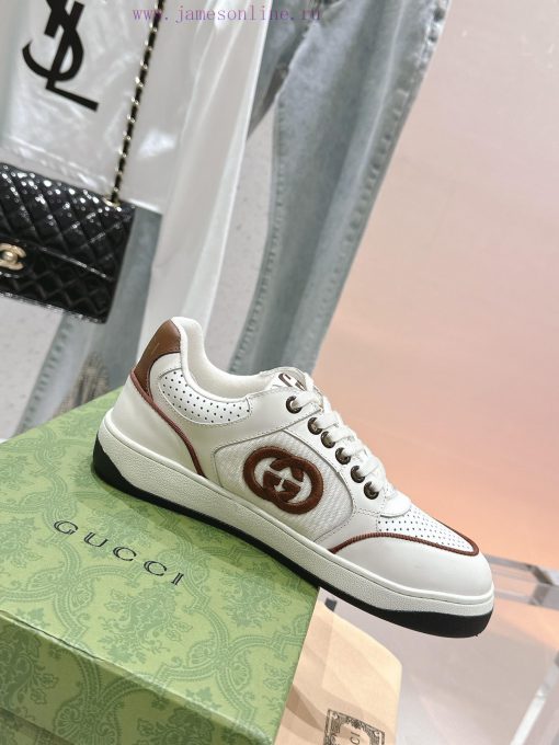 . 𝐆𝐔𝐂𝐂 * 24SS latest sports couple shoes retro distressed white shoes, original development imyl976z - Image 2