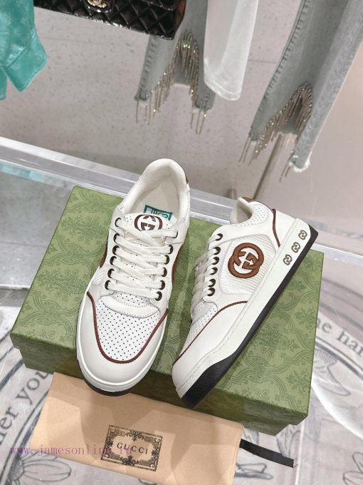 . 𝐆𝐔𝐂𝐂 * 24SS latest sports couple shoes retro distressed white shoes, original development imyl976z - Image 5