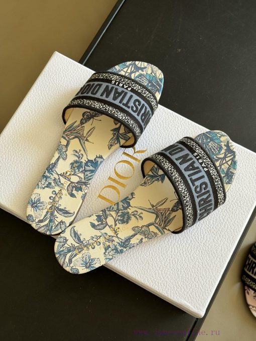 Dior ss24 new arrival～CD Home Classic Embroidered Slippers 24 New ColorsExquisite three-dimeqneiils1 - Image 4