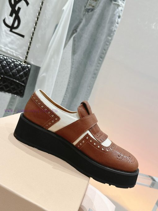 𝐌𝐢𝐮𝐌𝐢𝐮 Miu Miu's new thick soled Block leather shoesSelected imported polished cowhide materg0auacxk