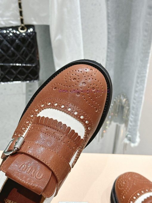 𝐌𝐢𝐮𝐌𝐢𝐮 Miu Miu's new thick soled Block leather shoesSelected imported polished cowhide materg0auacxk - Image 7