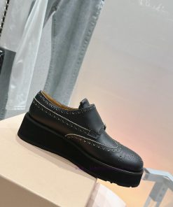 𝐌𝐢𝐮𝐌𝐢𝐮 Miu Miu's new thick soled Block leather shoesSelected imported polished cowhide matertpry99ud