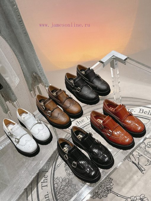 𝐌𝐢𝐮𝐌𝐢𝐮 Miu Miu's new thick soled Block leather shoesSelected imported polished cowhide matervwmjkvak - Image 10