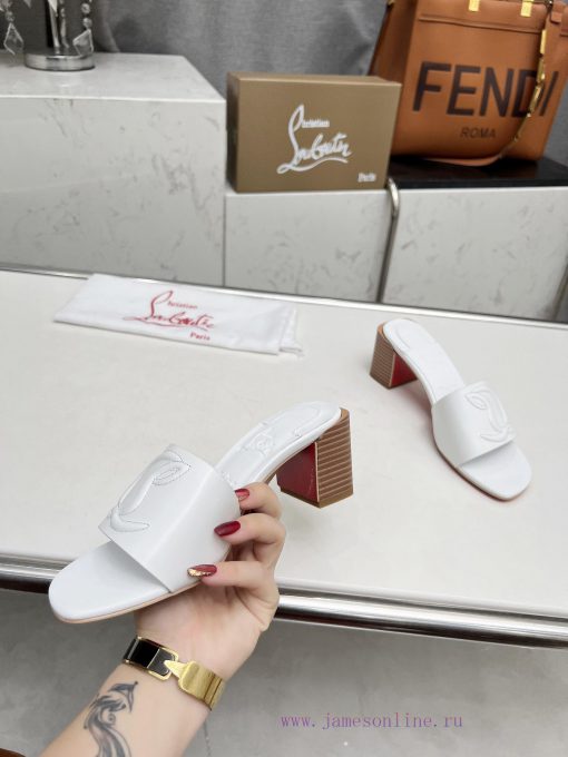Rubber sole P280, genuine leather sole pCL/Lupoting CL MULE women's casual high-heeled slipprh3e55d2 - Image 9