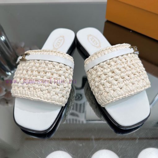 TOD * woven grass vine one word slippers——————————This cool mop is handmade with grass and rpfuxgxaq - Image 3