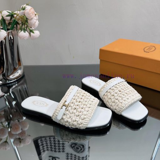 TOD * woven grass vine one word slippers——————————This cool mop is handmade with grass and rpfuxgxaq - Image 5