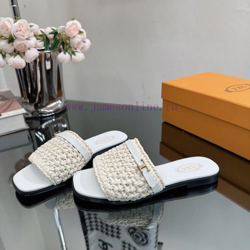 TOD * woven grass vine one word slippers——————————This cool mop is handmade with grass and rpfuxgxaq - Image 9