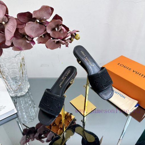 2024 early spring new LV donkey brand Louis Vuitton classic LV woven flower thick heel/flat 9eg2hwak - Image 2