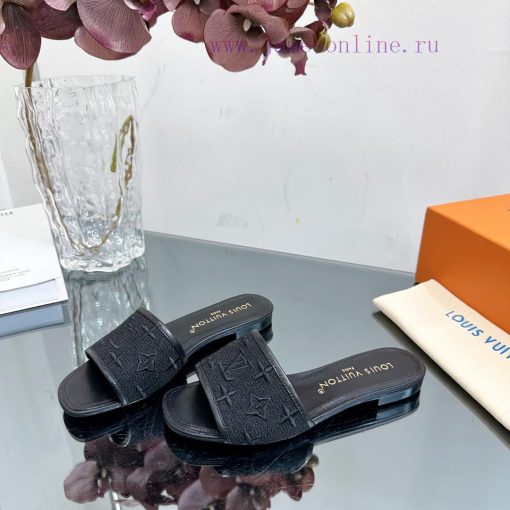 2024 early spring new LV donkey brand Louis Vuitton classic LV woven flower thick heel/flat 9eg2hwak - Image 6