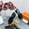 2024 early spring new LV donkey brand Louis Vuitton classic LV woven flower thick heel/flat loqal1b0
