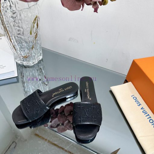 2024 early spring new LV donkey brand Louis Vuitton classic LV woven flower thick heel/flat 9eg2hwak - Image 9