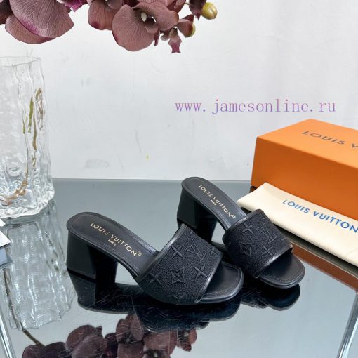 2024 early spring new LV donkey brand Louis Vuitton classic LV woven flower thick heel/flat loqal1b0 - Image 5
