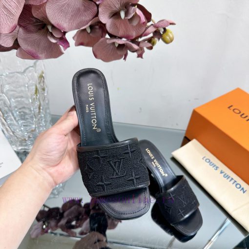 2024 early spring new LV donkey brand Louis Vuitton classic LV woven flower thick heel/flat loqal1b0 - Image 8