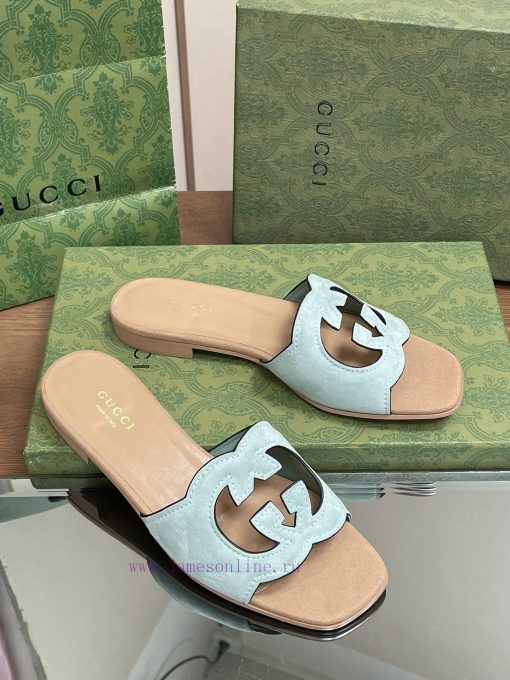 2024 Summer New Collection in Stock, Gucci High Quality Slippers Double G Hollow Oil Edge Cr36on9pqx - Image 2