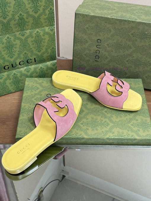 2024 Summer New Collection in Stock, Gucci High Quality Slippers Double G Hollow Oil Edge Cro124zjtb - Image 5