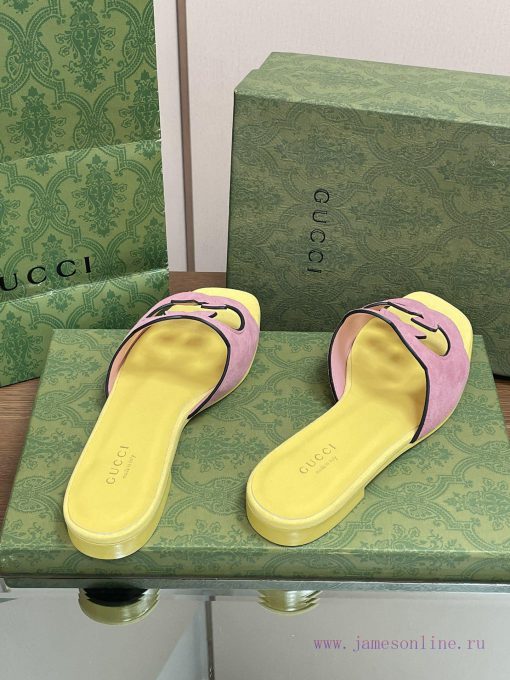 2024 Summer New Collection in Stock, Gucci High Quality Slippers Double G Hollow Oil Edge Cro124zjtb - Image 9