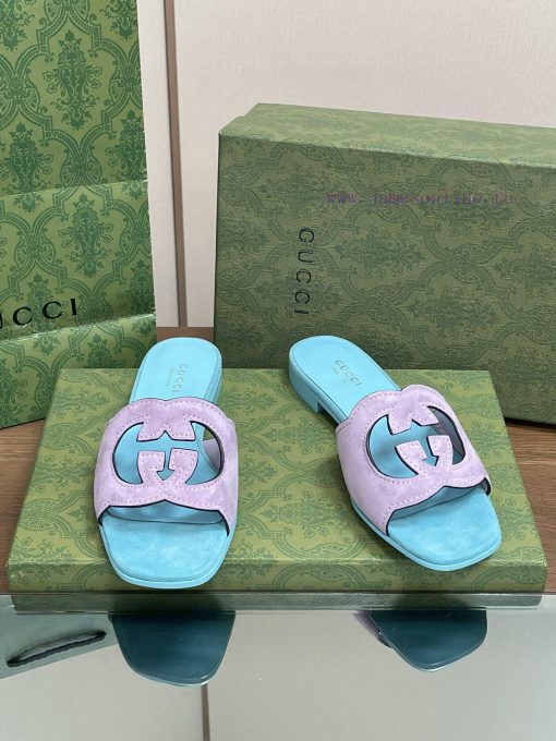 2024 Summer New Collection in Stock, Gucci High Quality Slippers Double G Hollow Oil Edge Crxumdz2u7 - Image 7