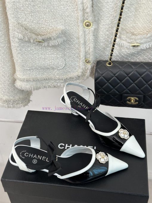 Chanel | Chanel 24C New Product ClassicDouble C Clover Pearl Sandals and Slippers SeriesThe vu2p5u07 - Image 4
