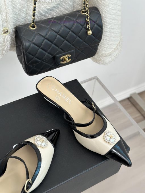 Chanel | Chanel 24C New Product ClassicDouble C Clover Pearl Sandals and Slippers SeriesThe 096339os - Image 6