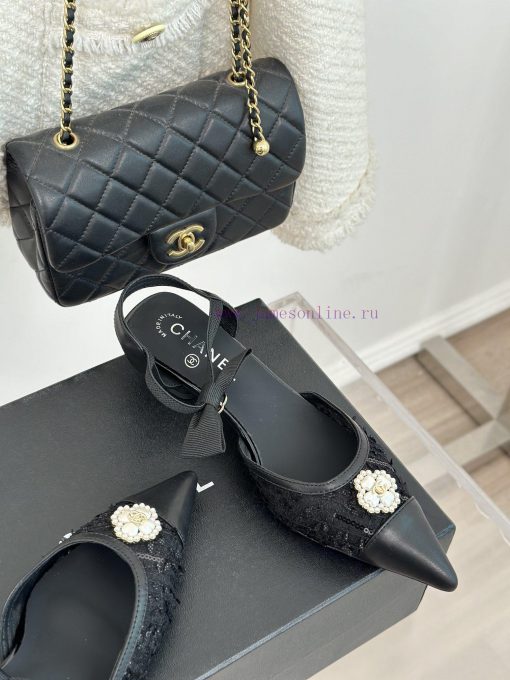 Chanel | Chanel 24C New Product ClassicDouble C Clover Pearl Sandals and Slippers SeriesThe 1bt83cj4 - Image 6