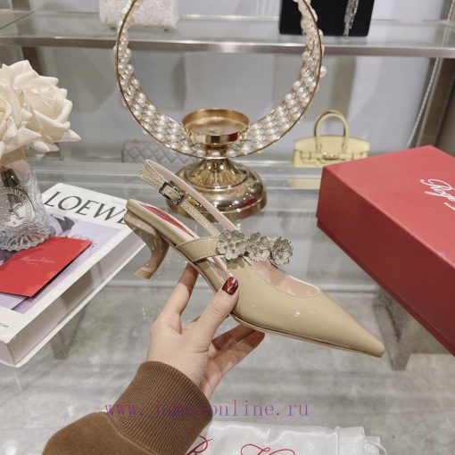 𝐑𝐨𝐠𝐞𝐫𝐕𝐢𝐯𝐢 * 2024 Spring/Summer New Women's Shoes Virgule Diamond Buckle Lacquered Leather Rev3y353y6 - Image 4