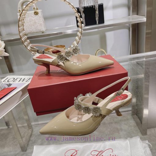 𝐑𝐨𝐠𝐞𝐫𝐕𝐢𝐯𝐢 * 2024 Spring/Summer New Women's Shoes Virgule Diamond Buckle Lacquered Leather Rev3y353y6 - Image 5