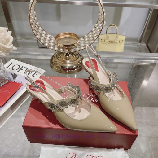 𝐑𝐨𝐠𝐞𝐫𝐕𝐢𝐯𝐢 * 2024 Spring/Summer New Women's Shoes Virgule Diamond Buckle Lacquered Leather Rev3y353y6 - Image 6