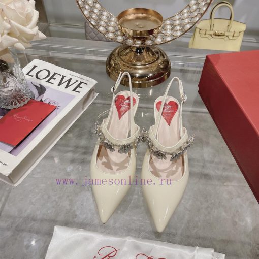 𝐑𝐨𝐠𝐞𝐫𝐕𝐢𝐯𝐢 * 2024 Spring/Summer New Women's Shoes Virgule Diamond Buckle Lacquered Leather Rea92sotwb - Image 2