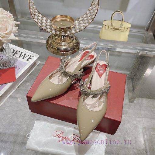 𝐑𝐨𝐠𝐞𝐫𝐕𝐢𝐯𝐢 * 2024 Spring/Summer New Women's Shoes Virgule Diamond Buckle Lacquered Leather Rev3y353y6 - Image 7