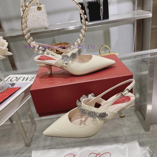 𝐑𝐨𝐠𝐞𝐫𝐕𝐢𝐯𝐢 * 2024 Spring/Summer New Women's Shoes Virgule Diamond Buckle Lacquered Leather Rea92sotwb - Image 5