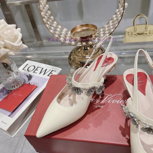 𝐑𝐨𝐠𝐞𝐫𝐕𝐢𝐯𝐢 * 2024 Spring/Summer New Women's Shoes Virgule Diamond Buckle Lacquered Leather Rea92sotwb - Image 7