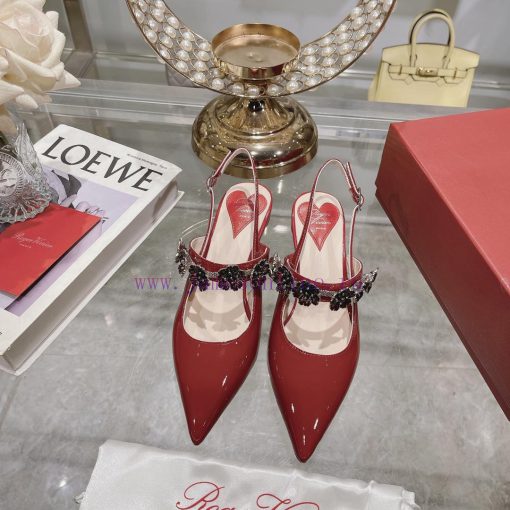 𝐑𝐨𝐠𝐞𝐫𝐕𝐢𝐯𝐢 * 2024 Spring/Summer New Women's Shoes Virgule Diamond Buckle Lacquered Leather Req77pcrak - Image 2