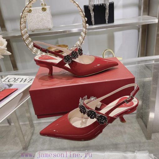 𝐑𝐨𝐠𝐞𝐫𝐕𝐢𝐯𝐢 * 2024 Spring/Summer New Women's Shoes Virgule Diamond Buckle Lacquered Leather Req77pcrak - Image 5