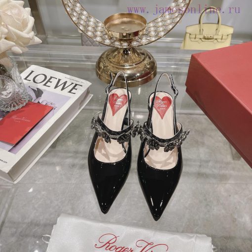 𝐑𝐨𝐠𝐞𝐫𝐕𝐢𝐯𝐢 * 2024 Spring/Summer New Women's Shoes Virgule Diamond Buckle Lacquered Leather Reghgnzsr2