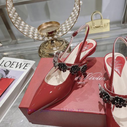 𝐑𝐨𝐠𝐞𝐫𝐕𝐢𝐯𝐢 * 2024 Spring/Summer New Women's Shoes Virgule Diamond Buckle Lacquered Leather Req77pcrak - Image 7