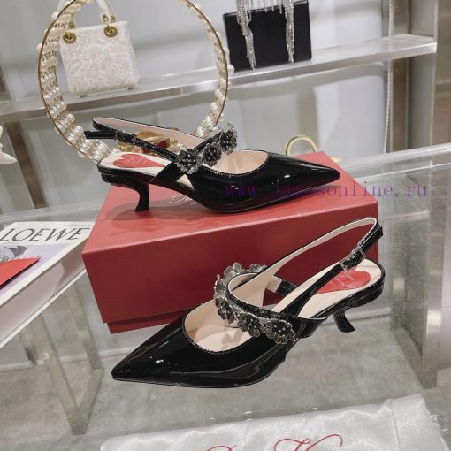 𝐑𝐨𝐠𝐞𝐫𝐕𝐢𝐯𝐢 * 2024 Spring/Summer New Women's Shoes Virgule Diamond Buckle Lacquered Leather Reghgnzsr2 - Image 5