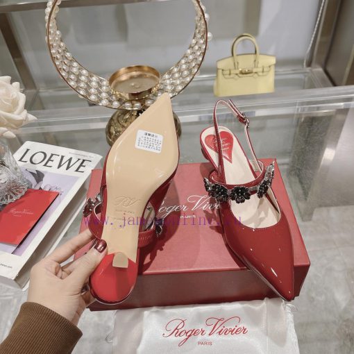 𝐑𝐨𝐠𝐞𝐫𝐕𝐢𝐯𝐢 * 2024 Spring/Summer New Women's Shoes Virgule Diamond Buckle Lacquered Leather Req77pcrak - Image 10