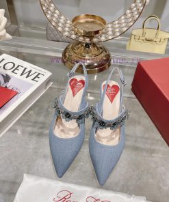 𝐑𝐨𝐠𝐞𝐫𝐕𝐢𝐯𝐢 * 2024 Spring/Summer New Women's Shoes Virgule Diamond Buckle Lacquered Leather Re7c9dm2m8