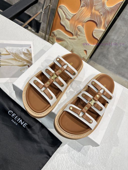 Original replica Celine24 new color Celine Silin TIPPI new contrasting white and brown vegetxer7kjz3