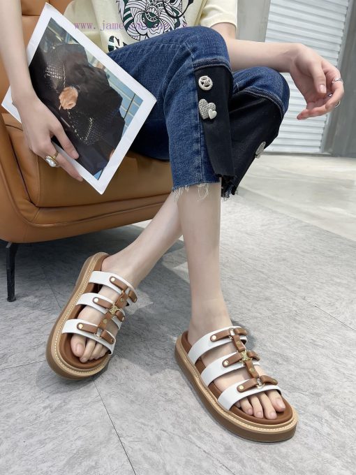 Original replica Celine24 new color Celine Silin TIPPI new contrasting white and brown vegetxer7kjz3 - Image 7