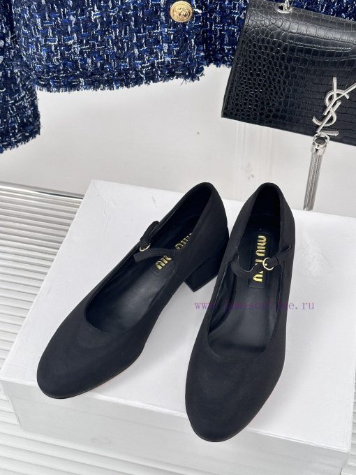 MIU MIU Classic Coarse Heel Mary Jane Single Shoe SeriesFull of girlish heart, the style desyvp21mio - Image 3