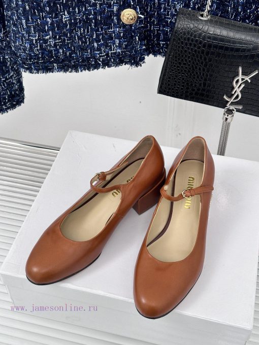 MIU MIU Classic Coarse Heel Mary Jane Single Shoe SeriesFull of girlish heart, the style desaxzkbtii - Image 3