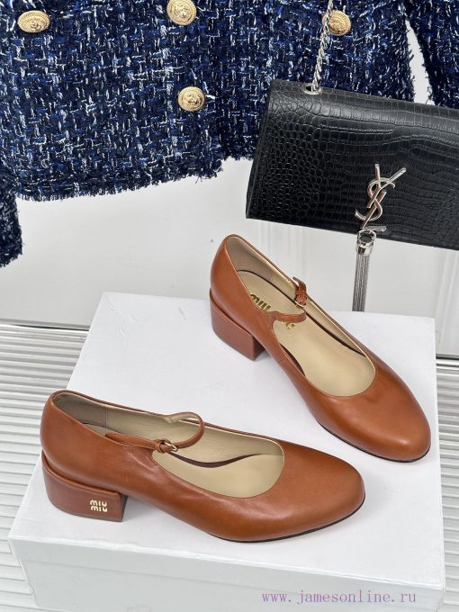 MIU MIU Classic Coarse Heel Mary Jane Single Shoe SeriesFull of girlish heart, the style desaxzkbtii - Image 4