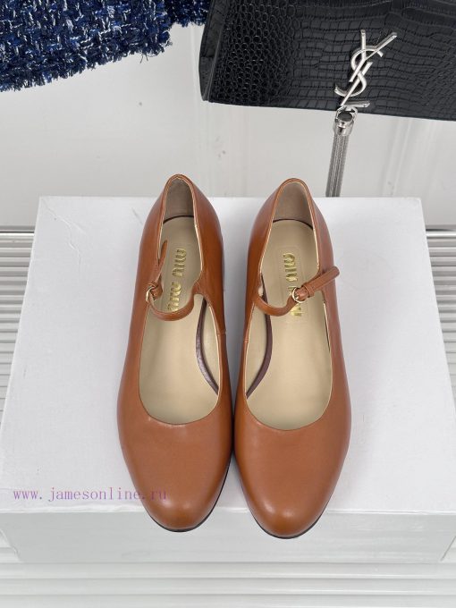 MIU MIU Classic Coarse Heel Mary Jane Single Shoe SeriesFull of girlish heart, the style desaxzkbtii - Image 5