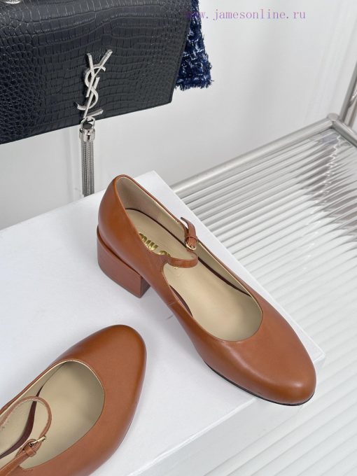MIU MIU Classic Coarse Heel Mary Jane Single Shoe SeriesFull of girlish heart, the style desaxzkbtii - Image 6