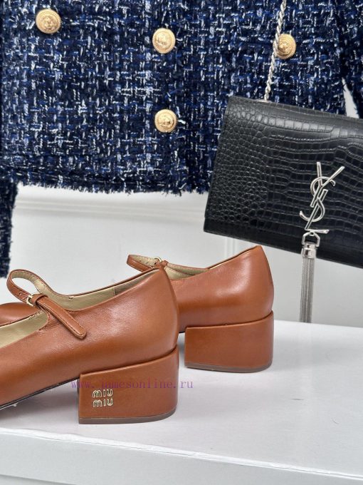 MIU MIU Classic Coarse Heel Mary Jane Single Shoe SeriesFull of girlish heart, the style desaxzkbtii - Image 7