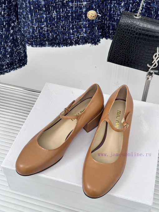 MIU MIU Classic Coarse Heel Mary Jane Single Shoe SeriesFull of girlish heart, the style des63mokrd4 - Image 3